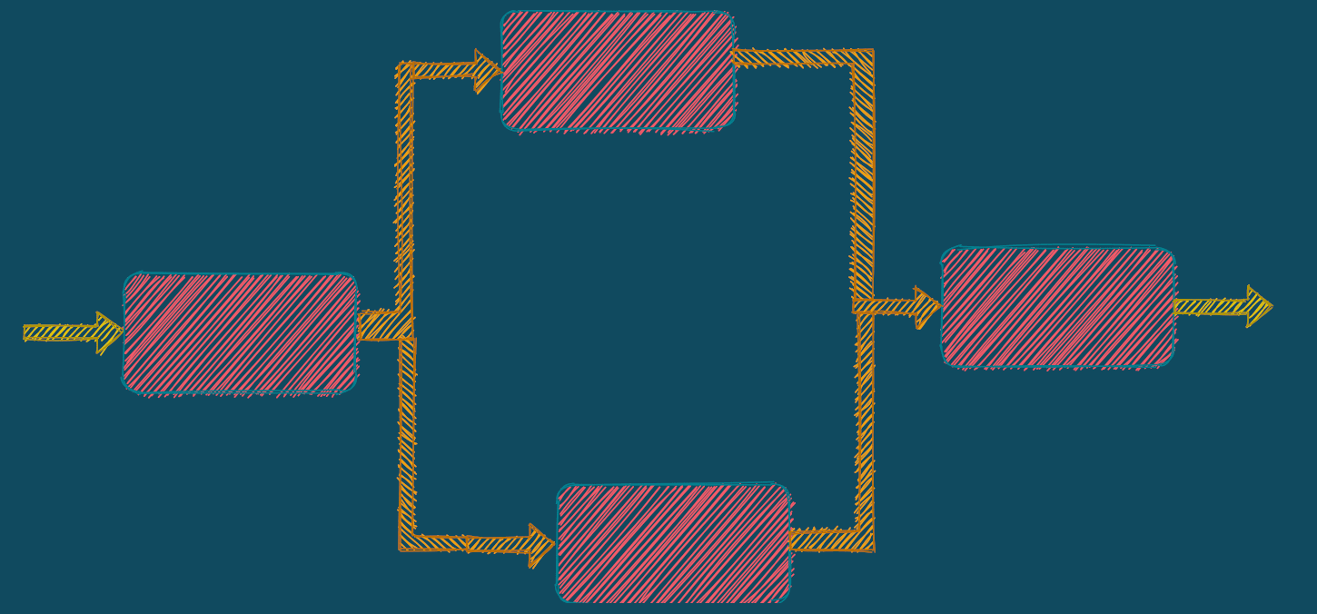 Illustration of multiple black boxes connected