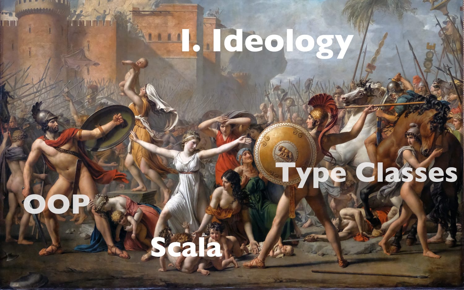 Jacques-Louis David, The Intervention of the Sabine Women, 1799. Oil on canvas. Paris, musée du Louvre.
